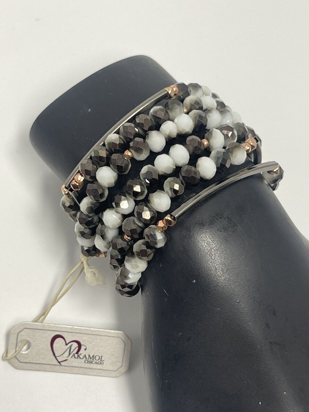 Nakamol Chicago Beaded Stretch Bracelet Necklace New